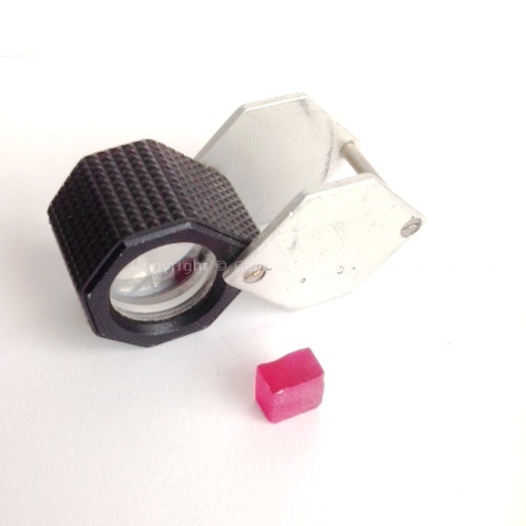 Verneuil synthetic ruby cut up boule